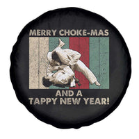 Jiu Jitsu Christmas Spare Tire Cover Retro Merry Choke Mas Tappy New Year Martial Arts BJJ Lover - Wonder Print Shop