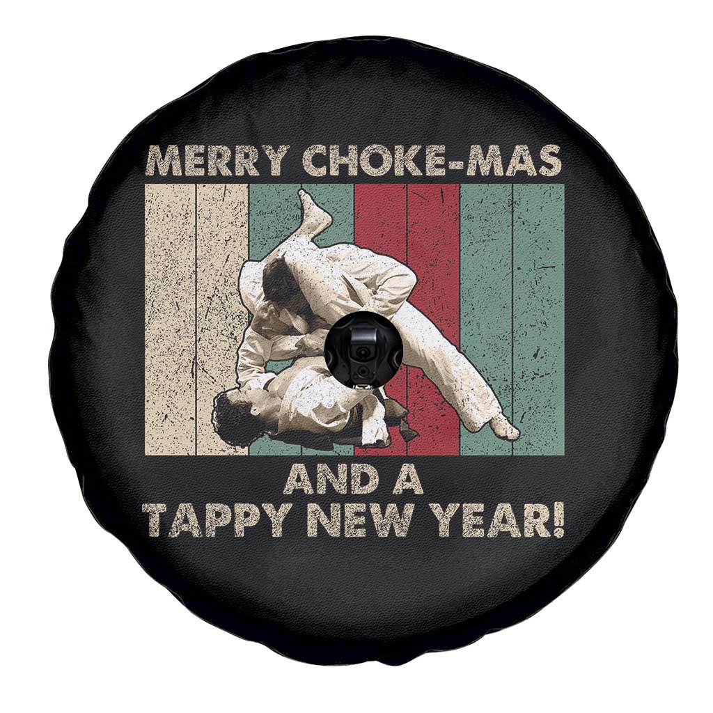 Jiu Jitsu Christmas Spare Tire Cover Retro Merry Choke Mas Tappy New Year Martial Arts BJJ Lover - Wonder Print Shop