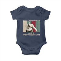Jiu Jitsu Christmas Baby Onesie Retro Merry Choke Mas Tappy New Year Martial Arts BJJ Lover - Wonder Print Shop