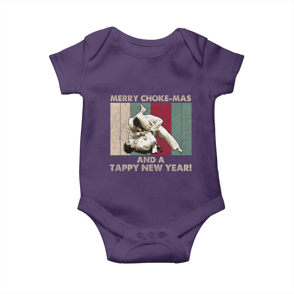 Jiu Jitsu Christmas Baby Onesie Retro Merry Choke Mas Tappy New Year Martial Arts BJJ Lover - Wonder Print Shop