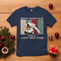 Jiu Jitsu Christmas T Shirt Retro Merry Choke Mas Tappy New Year Martial Arts BJJ Lover - Wonder Print Shop