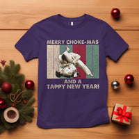 Jiu Jitsu Christmas T Shirt Retro Merry Choke Mas Tappy New Year Martial Arts BJJ Lover - Wonder Print Shop