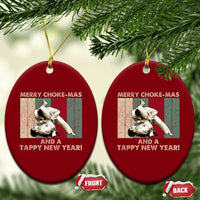 Jiu Jitsu Christmas Ceramic Ornament Retro Merry Choke Mas Tappy New Year Martial Arts BJJ Lover - Wonder Print Shop