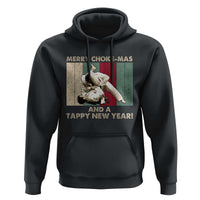 Jiu Jitsu Christmas Hoodie Retro Merry Choke Mas Tappy New Year Martial Arts BJJ Lover - Wonder Print Shop