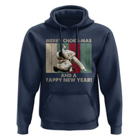 Jiu Jitsu Christmas Hoodie Retro Merry Choke Mas Tappy New Year Martial Arts BJJ Lover - Wonder Print Shop