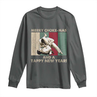 Jiu Jitsu Christmas Long Sleeve Shirt Retro Merry Choke Mas Tappy New Year Martial Arts BJJ Lover - Wonder Print Shop