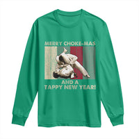 Jiu Jitsu Christmas Long Sleeve Shirt Retro Merry Choke Mas Tappy New Year Martial Arts BJJ Lover - Wonder Print Shop
