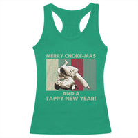 Jiu Jitsu Christmas Racerback Tank Top Retro Merry Choke Mas Tappy New Year Martial Arts BJJ Lover - Wonder Print Shop