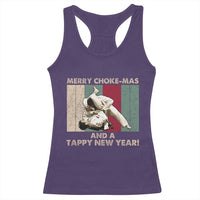 Jiu Jitsu Christmas Racerback Tank Top Retro Merry Choke Mas Tappy New Year Martial Arts BJJ Lover - Wonder Print Shop