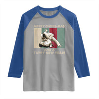 Jiu Jitsu Christmas Raglan Shirt Retro Merry Choke Mas Tappy New Year Martial Arts BJJ Lover - Wonder Print Shop