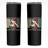 Jiu Jitsu Christmas Skinny Tumbler Retro Merry Choke Mas Tappy New Year Martial Arts BJJ Lover - Wonder Print Shop