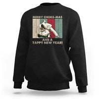 Jiu Jitsu Christmas Sweatshirt Retro Merry Choke Mas Tappy New Year Martial Arts BJJ Lover - Wonder Print Shop