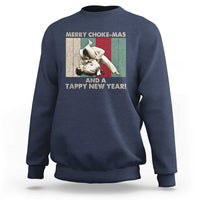 Jiu Jitsu Christmas Sweatshirt Retro Merry Choke Mas Tappy New Year Martial Arts BJJ Lover - Wonder Print Shop