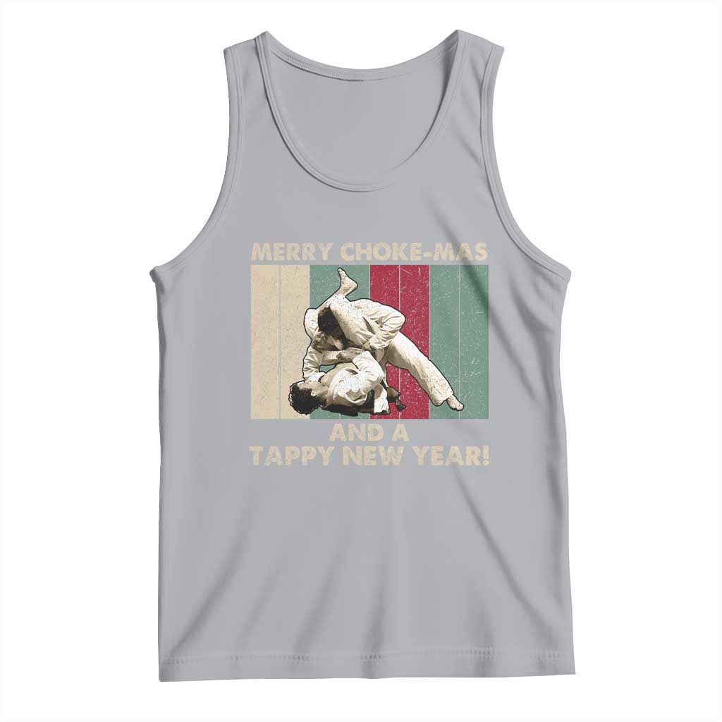 Jiu Jitsu Christmas Tank Top Retro Merry Choke Mas Tappy New Year Martial Arts BJJ Lover - Wonder Print Shop