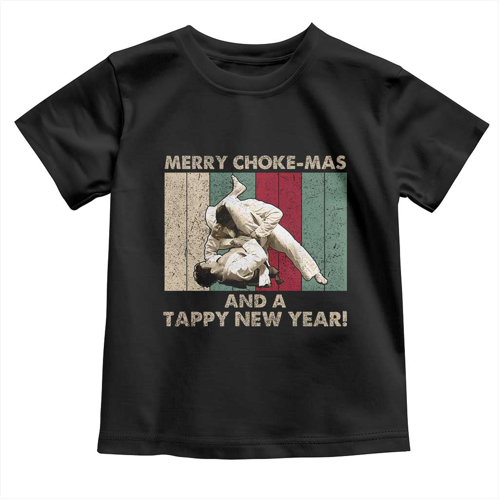 Jiu Jitsu Christmas Toddler T Shirt Retro Merry Choke Mas Tappy New Year Martial Arts BJJ Lover - Wonder Print Shop