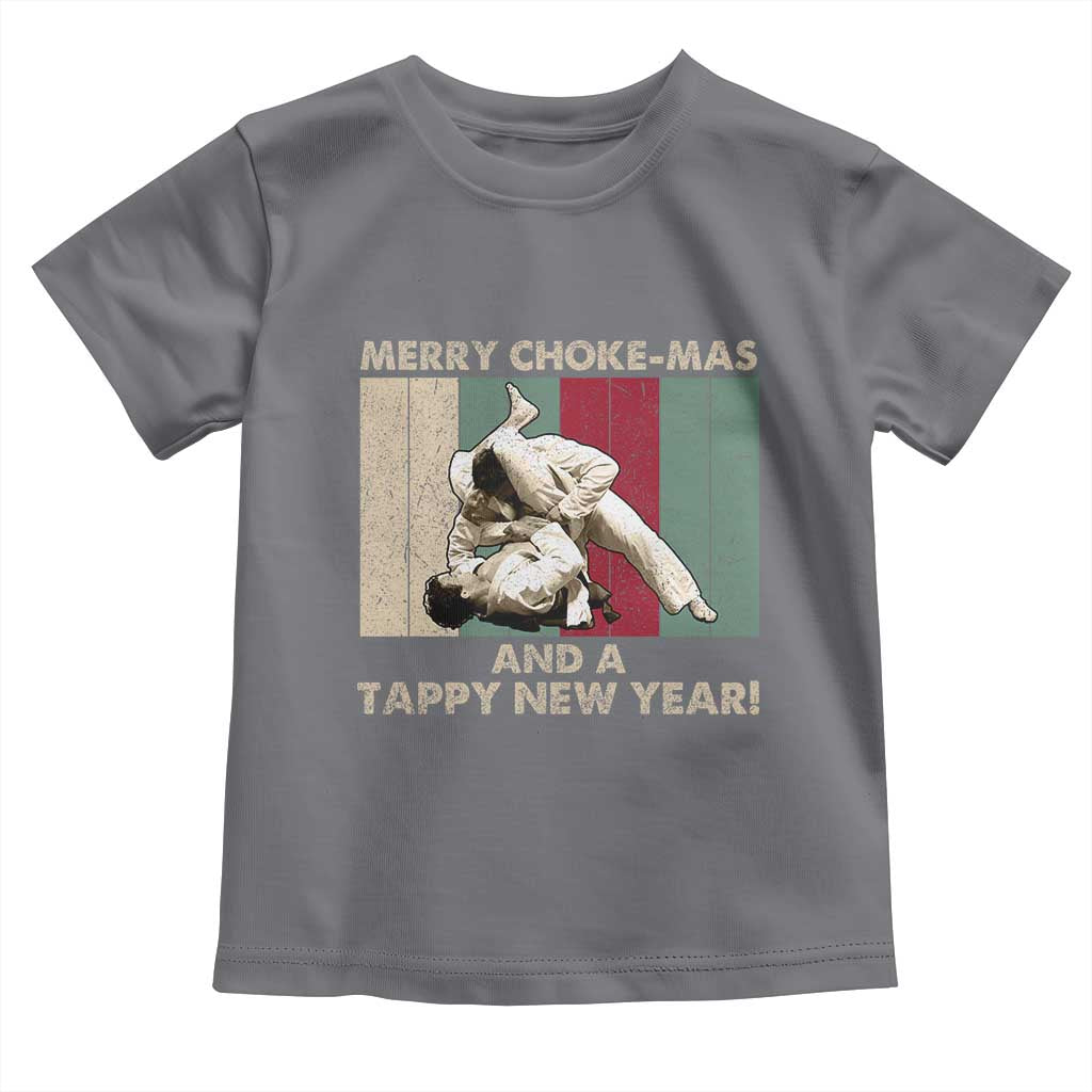 Jiu Jitsu Christmas Toddler T Shirt Retro Merry Choke Mas Tappy New Year Martial Arts BJJ Lover - Wonder Print Shop