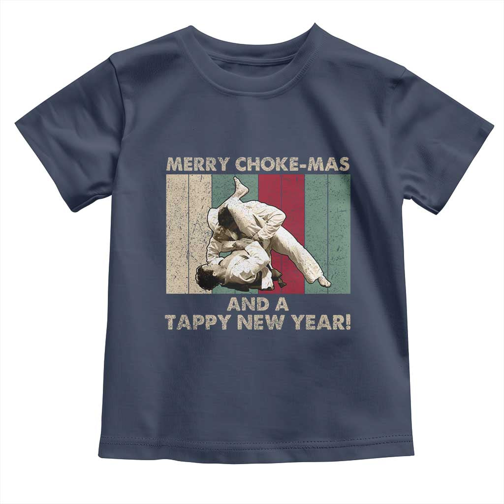 Jiu Jitsu Christmas Toddler T Shirt Retro Merry Choke Mas Tappy New Year Martial Arts BJJ Lover - Wonder Print Shop