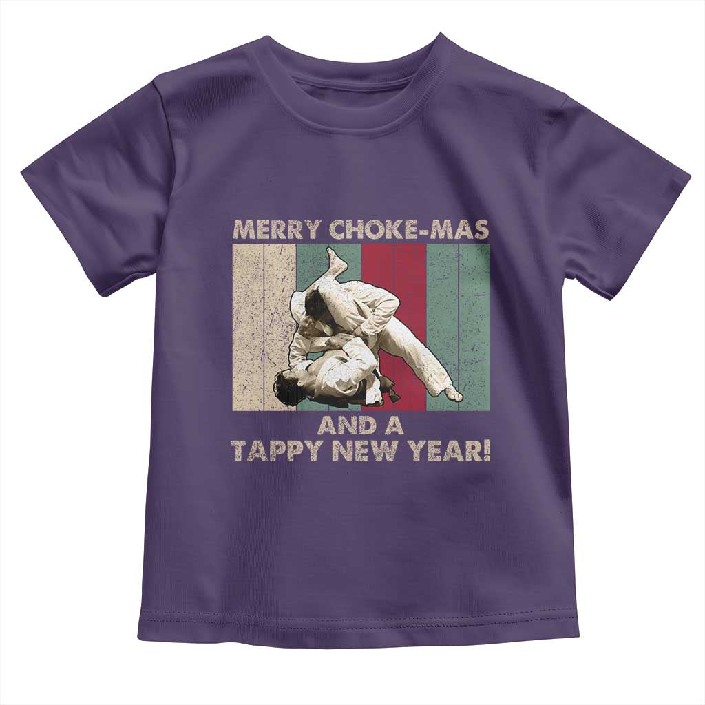 Jiu Jitsu Christmas Toddler T Shirt Retro Merry Choke Mas Tappy New Year Martial Arts BJJ Lover - Wonder Print Shop