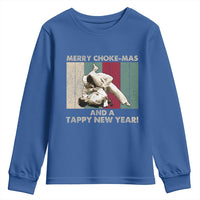 Jiu Jitsu Christmas Youth Sweatshirt Retro Merry Choke Mas Tappy New Year Martial Arts BJJ Lover - Wonder Print Shop