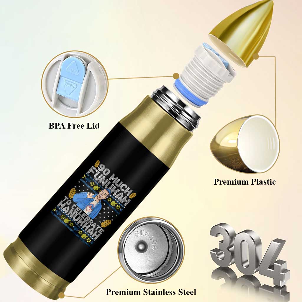 Funny Ugly Hanukkah Bullet Tumbler So Much Funukah To Celebrate Hanukkah Sandler - Wonder Print Shop