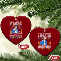 Funny Ugly Hanukkah Ceramic Ornament So Much Funukah To Celebrate Hanukkah Sandler - Wonder Print Shop