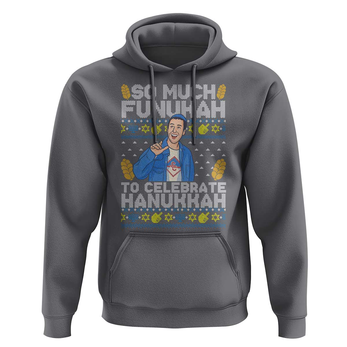 Funny Ugly Hanukkah Hoodie So Much Funukah To Celebrate Hanukkah Sandler - Wonder Print Shop