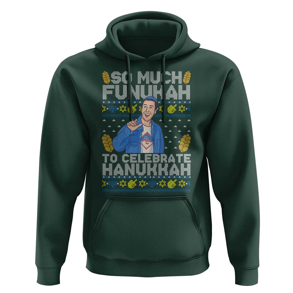 Funny Ugly Hanukkah Hoodie So Much Funukah To Celebrate Hanukkah Sandler - Wonder Print Shop