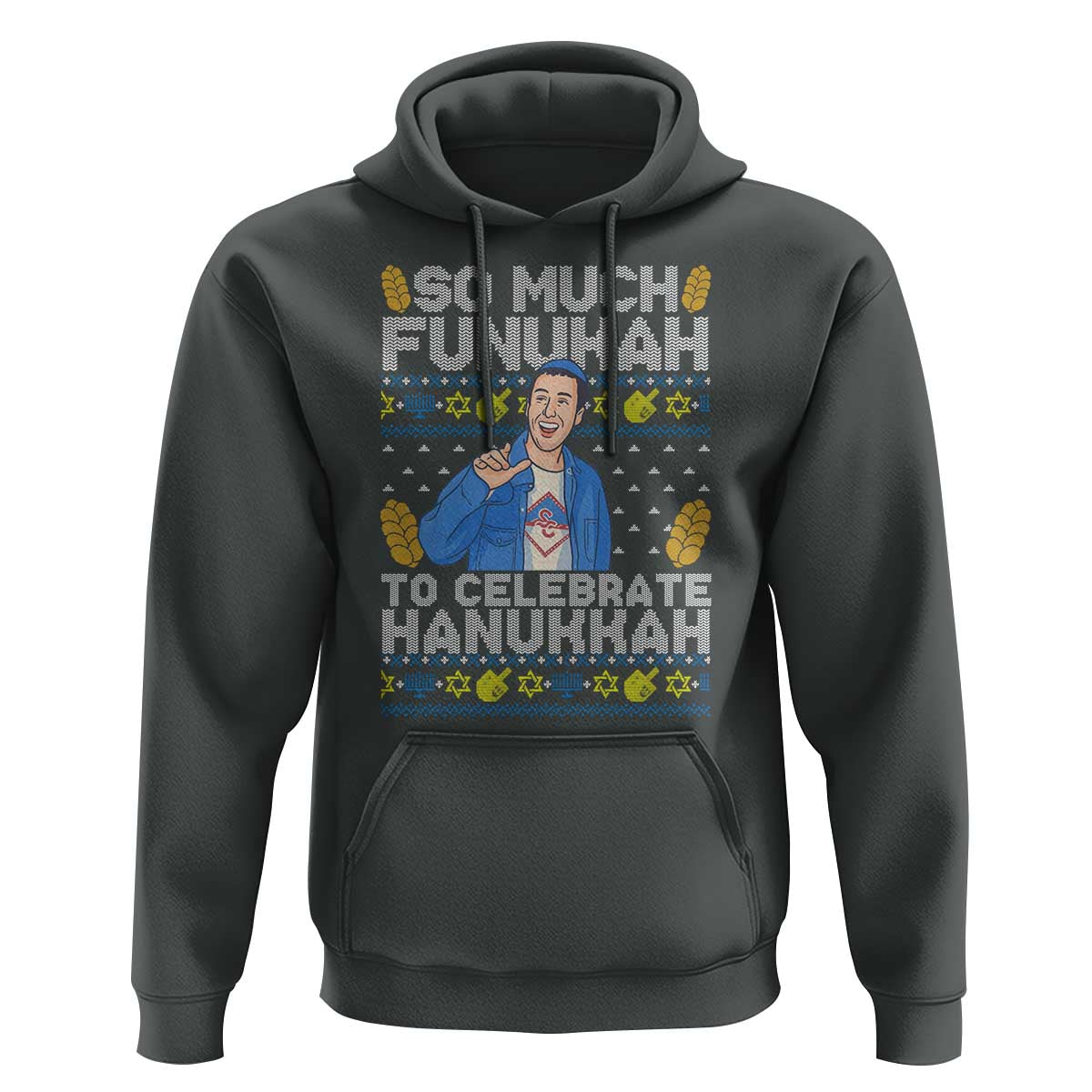 Funny Ugly Hanukkah Hoodie So Much Funukah To Celebrate Hanukkah Sandler - Wonder Print Shop