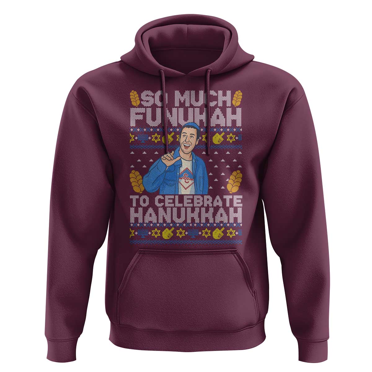 Funny Ugly Hanukkah Hoodie So Much Funukah To Celebrate Hanukkah Sandler - Wonder Print Shop