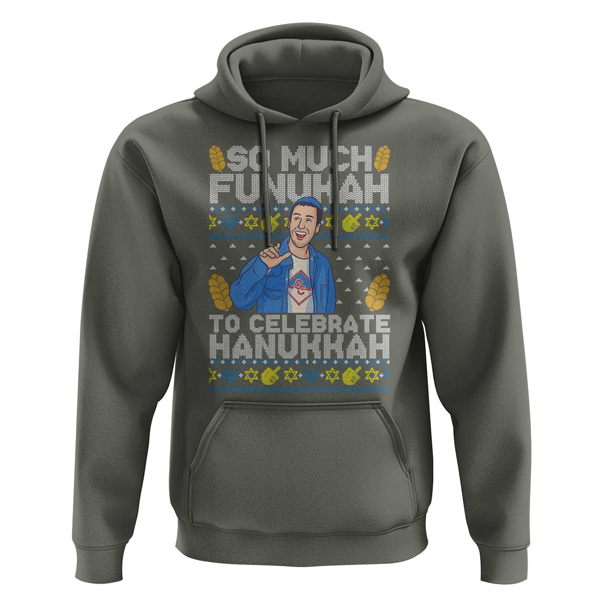 Funny Ugly Hanukkah Hoodie So Much Funukah To Celebrate Hanukkah Sandler - Wonder Print Shop