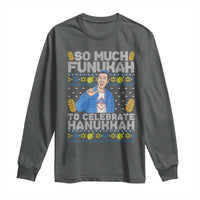 Funny Ugly Hanukkah Long Sleeve Shirt So Much Funukah To Celebrate Hanukkah Sandler - Wonder Print Shop