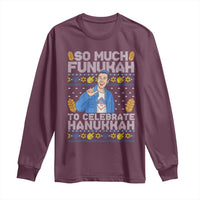 Funny Ugly Hanukkah Long Sleeve Shirt So Much Funukah To Celebrate Hanukkah Sandler - Wonder Print Shop