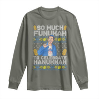 Funny Ugly Hanukkah Long Sleeve Shirt So Much Funukah To Celebrate Hanukkah Sandler - Wonder Print Shop