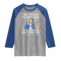 Funny Ugly Hanukkah Raglan Shirt So Much Funukah To Celebrate Hanukkah Sandler - Wonder Print Shop