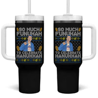 Funny Ugly Hanukkah Tumbler With Handle So Much Funukah To Celebrate Hanukkah Sandler - Wonder Print Shop
