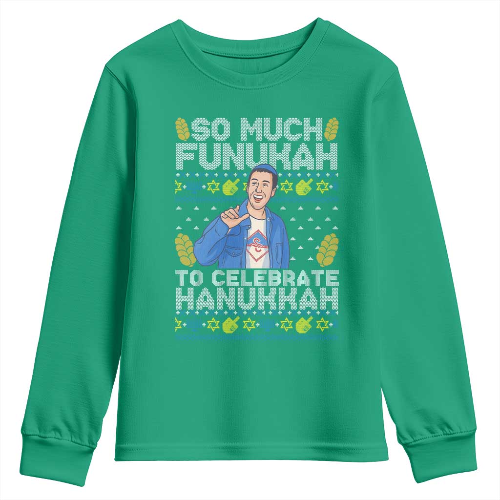 Funny Ugly Hanukkah Youth Sweatshirt So Much Funukah To Celebrate Hanukkah Sandler - Wonder Print Shop