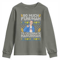 Funny Ugly Hanukkah Youth Sweatshirt So Much Funukah To Celebrate Hanukkah Sandler - Wonder Print Shop