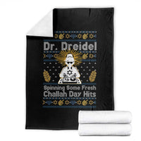 Funny Ugly Hanukkah Throw Blanket Mr Dreidel Dj Chanukkah Jewish - Wonder Print Shop