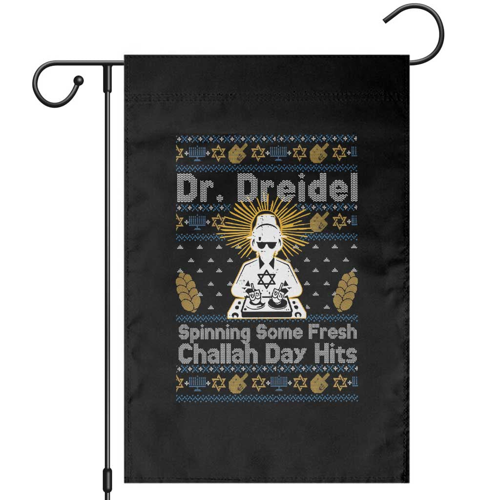 Funny Ugly Hanukkah Garden Flag Mr Dreidel Dj Chanukkah Jewish - Wonder Print Shop