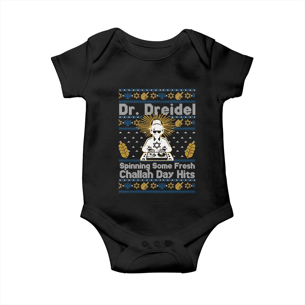 Funny Ugly Hanukkah Baby Onesie Mr Dreidel Dj Chanukkah Jewish - Wonder Print Shop