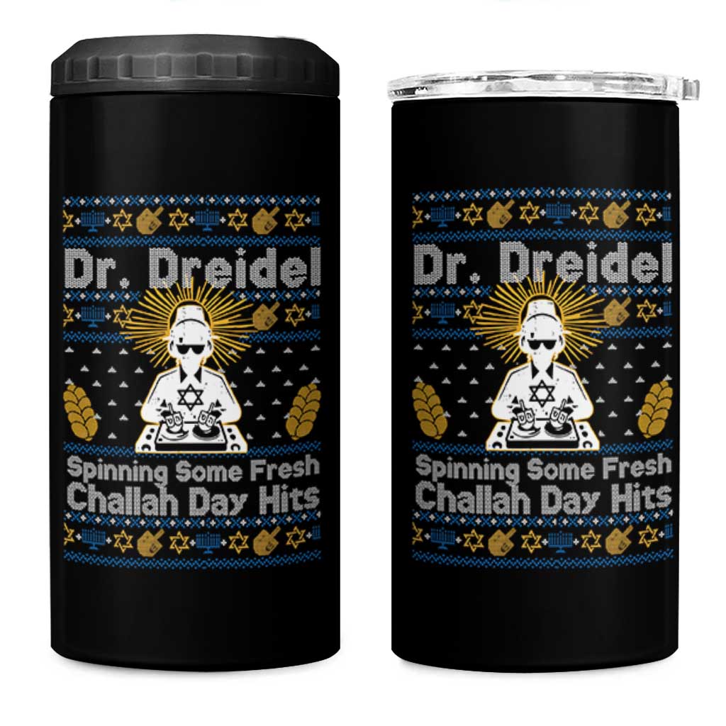 Funny Ugly Hanukkah 4 in 1 Can Cooler Tumbler Mr Dreidel Dj Chanukkah Jewish - Wonder Print Shop
