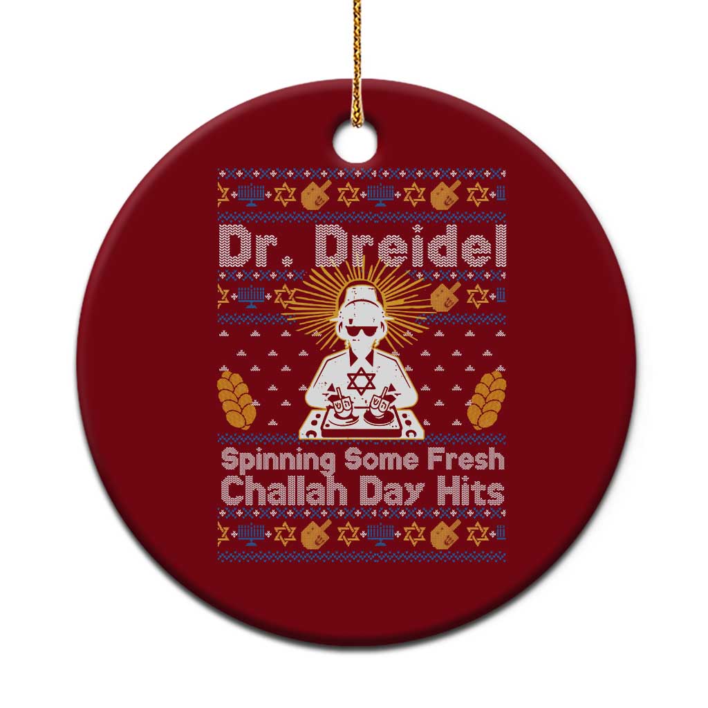 Funny Ugly Hanukkah Ceramic Ornament Mr Dreidel Dj Chanukkah Jewish - Wonder Print Shop