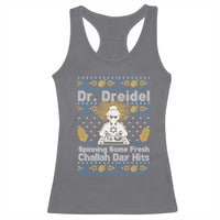 Funny Ugly Hanukkah Racerback Tank Top Mr Dreidel Dj Chanukkah Jewish - Wonder Print Shop