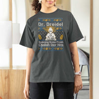 Funny Ugly Hanukkah T Shirt For Women Mr Dreidel Dj Chanukkah Jewish - Wonder Print Shop