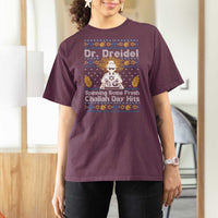 Funny Ugly Hanukkah T Shirt For Women Mr Dreidel Dj Chanukkah Jewish - Wonder Print Shop