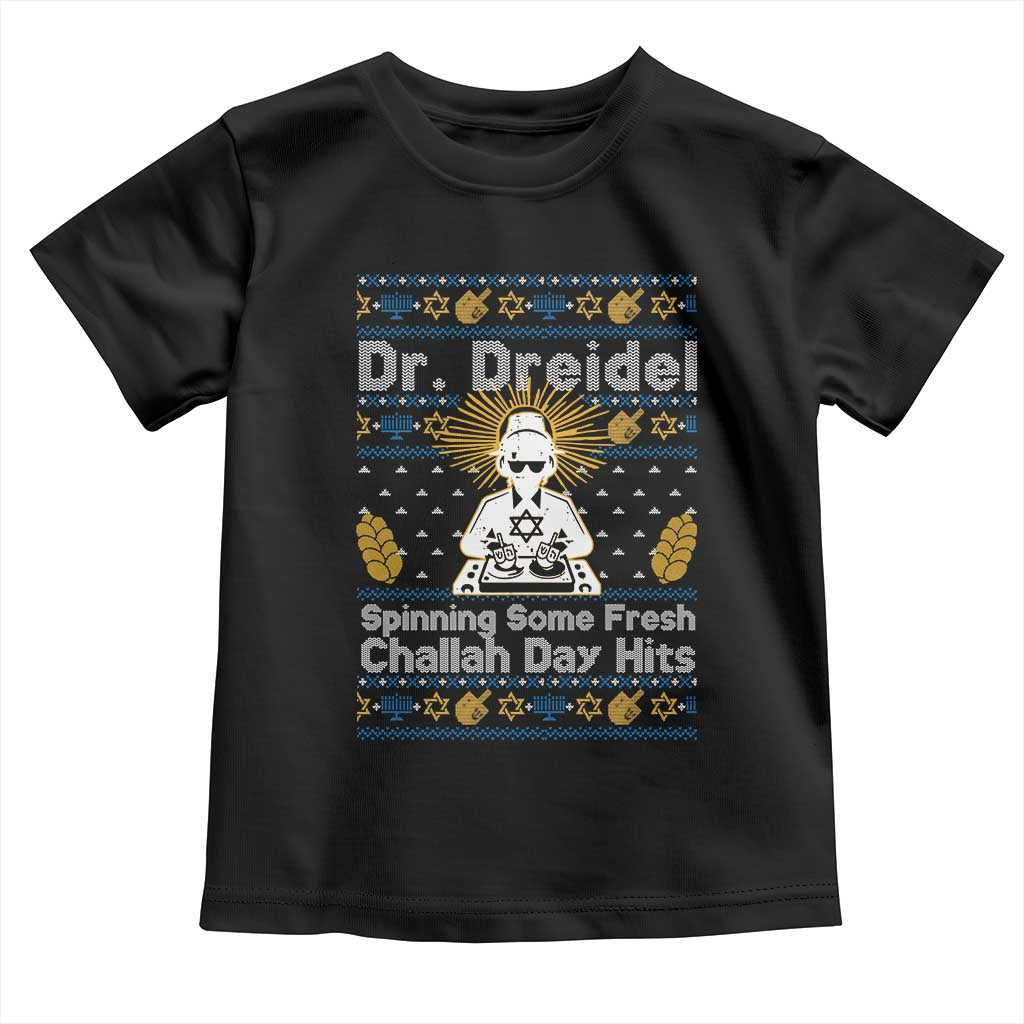 Funny Ugly Hanukkah Toddler T Shirt Mr Dreidel Dj Chanukkah Jewish - Wonder Print Shop