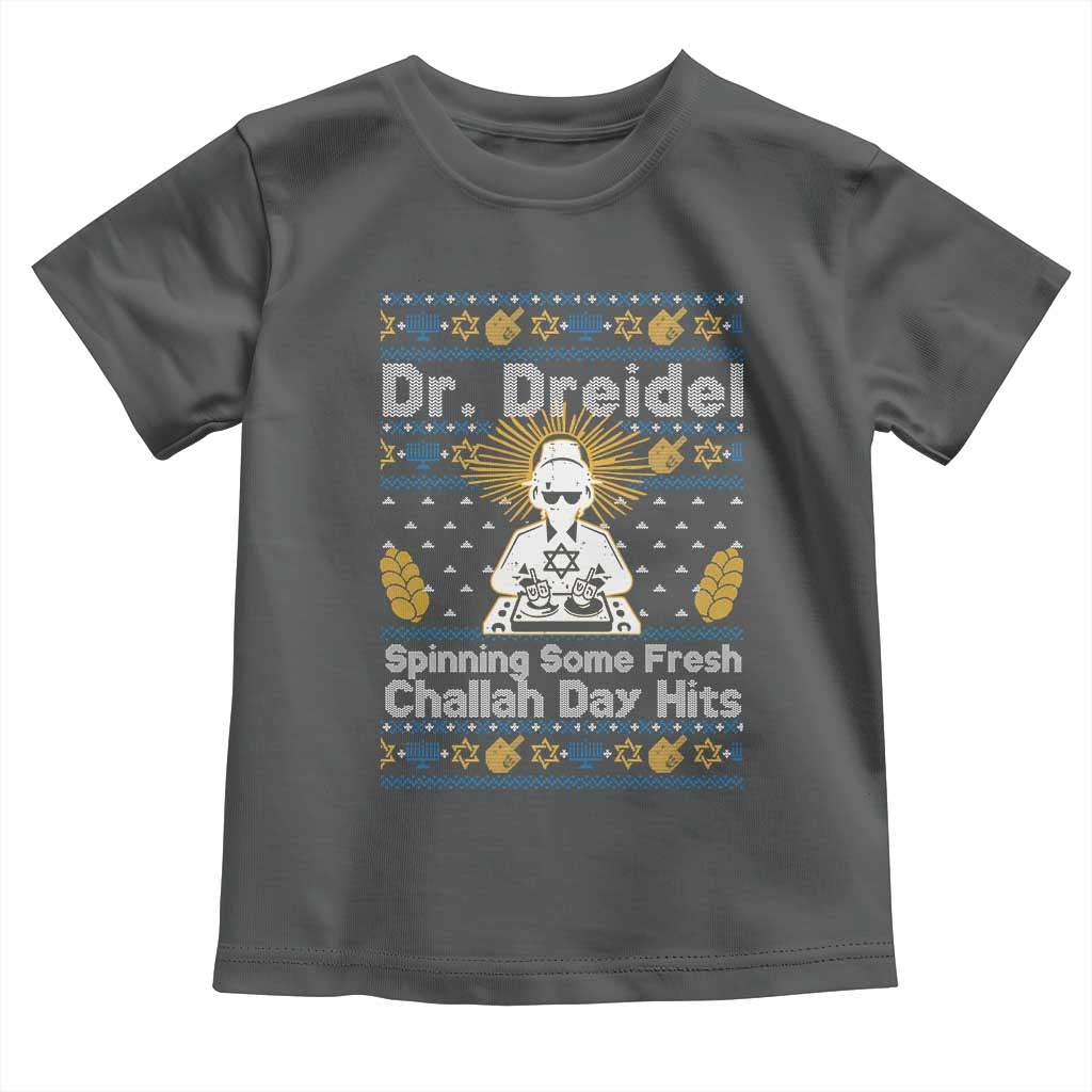 Funny Ugly Hanukkah Toddler T Shirt Mr Dreidel Dj Chanukkah Jewish - Wonder Print Shop