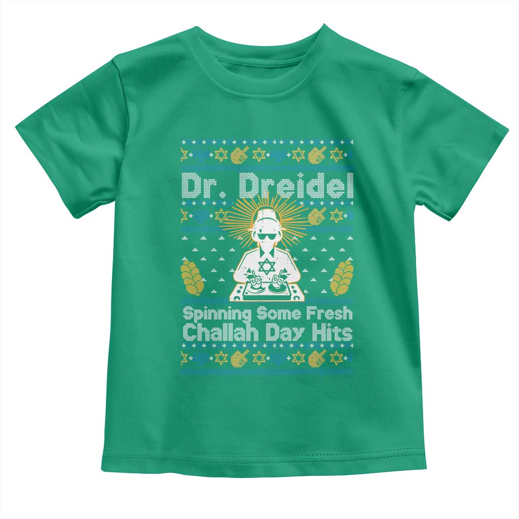 Funny Ugly Hanukkah Toddler T Shirt Mr Dreidel Dj Chanukkah Jewish - Wonder Print Shop