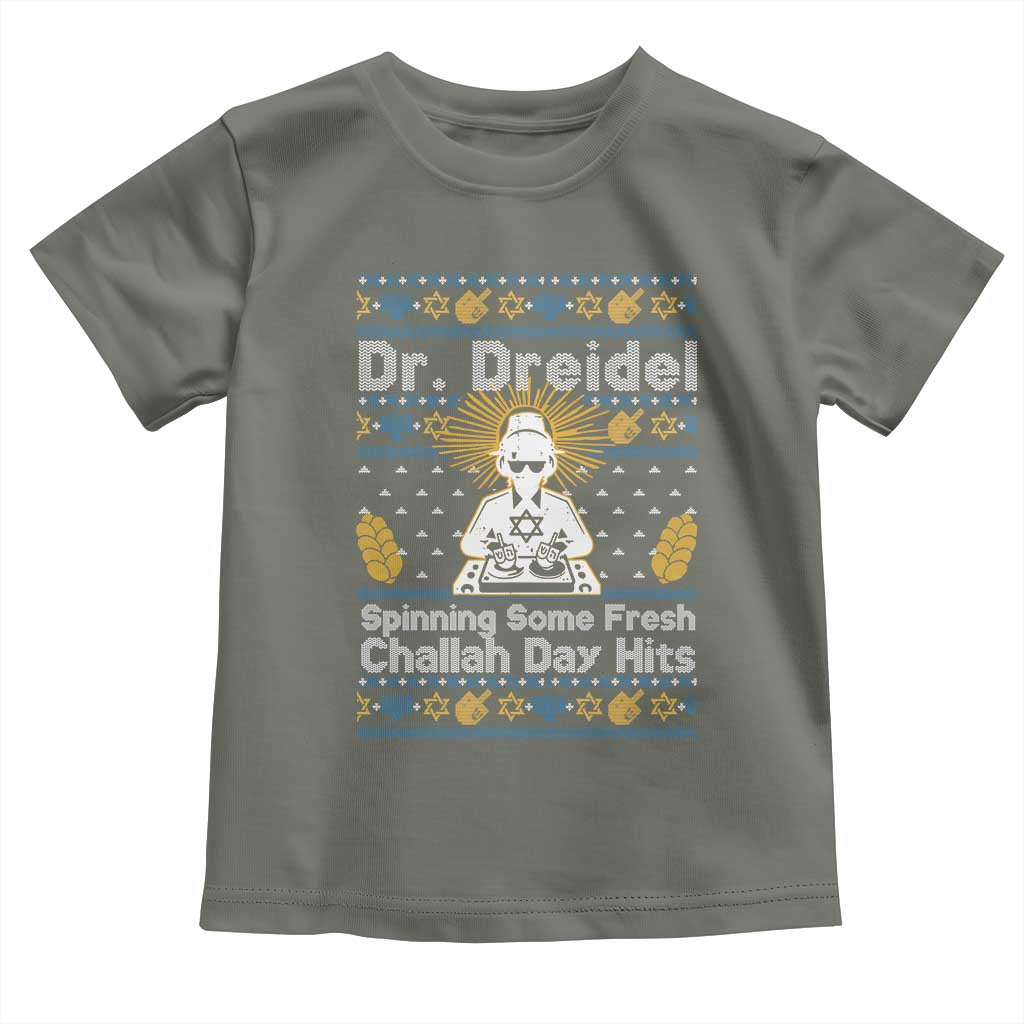 Funny Ugly Hanukkah Toddler T Shirt Mr Dreidel Dj Chanukkah Jewish - Wonder Print Shop