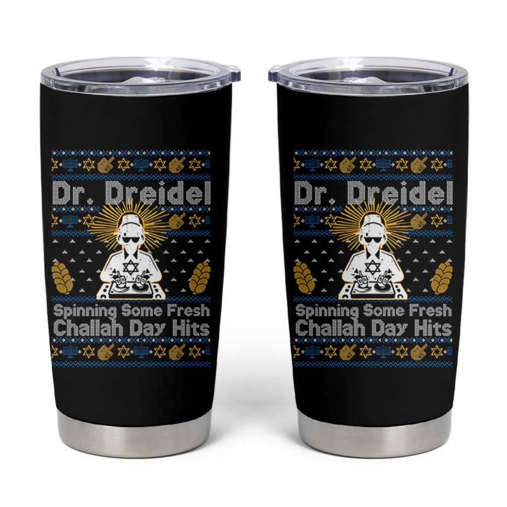 Funny Ugly Hanukkah Tumbler Cup Mr Dreidel Dj Chanukkah Jewish - Wonder Print Shop